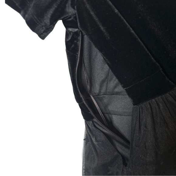 Modcloth Retro Uplifting Aura Off Shoulder Black Velvet Midi Dress Size Medium - Picture 11 of 11